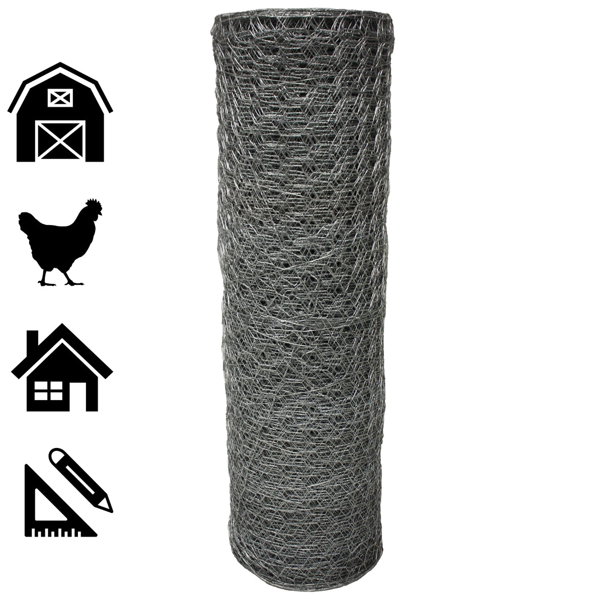 Acorn International 50' x 5' 20-Gauge Silver Galvanized Steel Chicken Wire Fencing