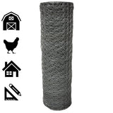 Acorn International 50' x 5' 20-Gauge Silver Galvanized Steel Chicken Wire Fencing