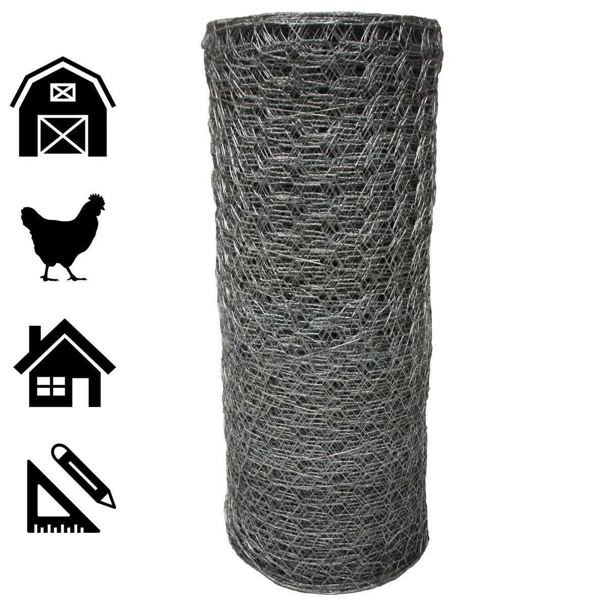 Acorn International 3-ft 20-Gauge Silver Galvanized Steel Chicken Wire Rolled Fencing with Mesh Size 1-in