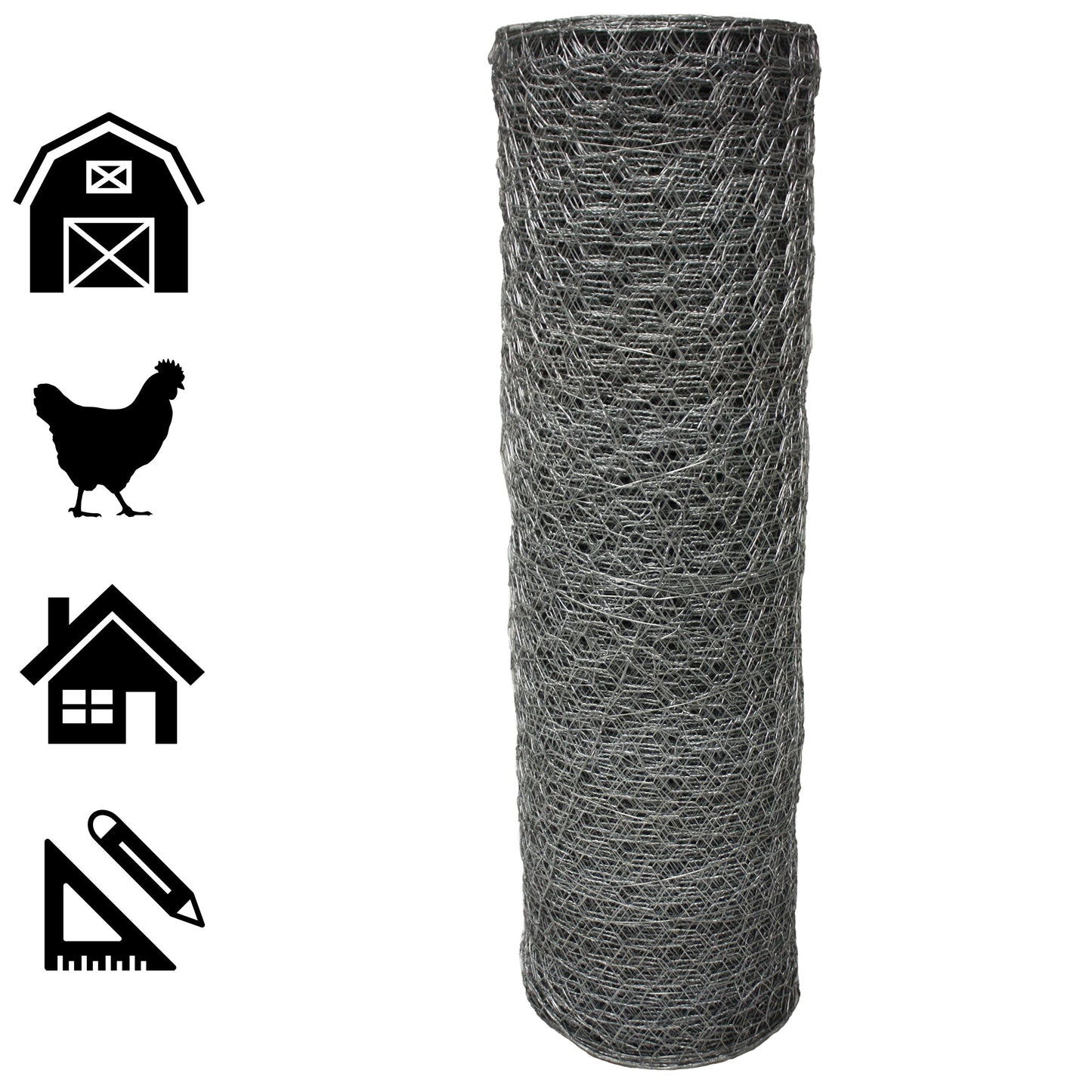 Acorn International Galvanized Poultry Netting 50ft x 4ft - 20-Gauge Steel