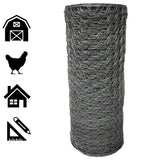 Acorn International Galvanized Steel Chicken Wire Fencing - 150ft x 3ft