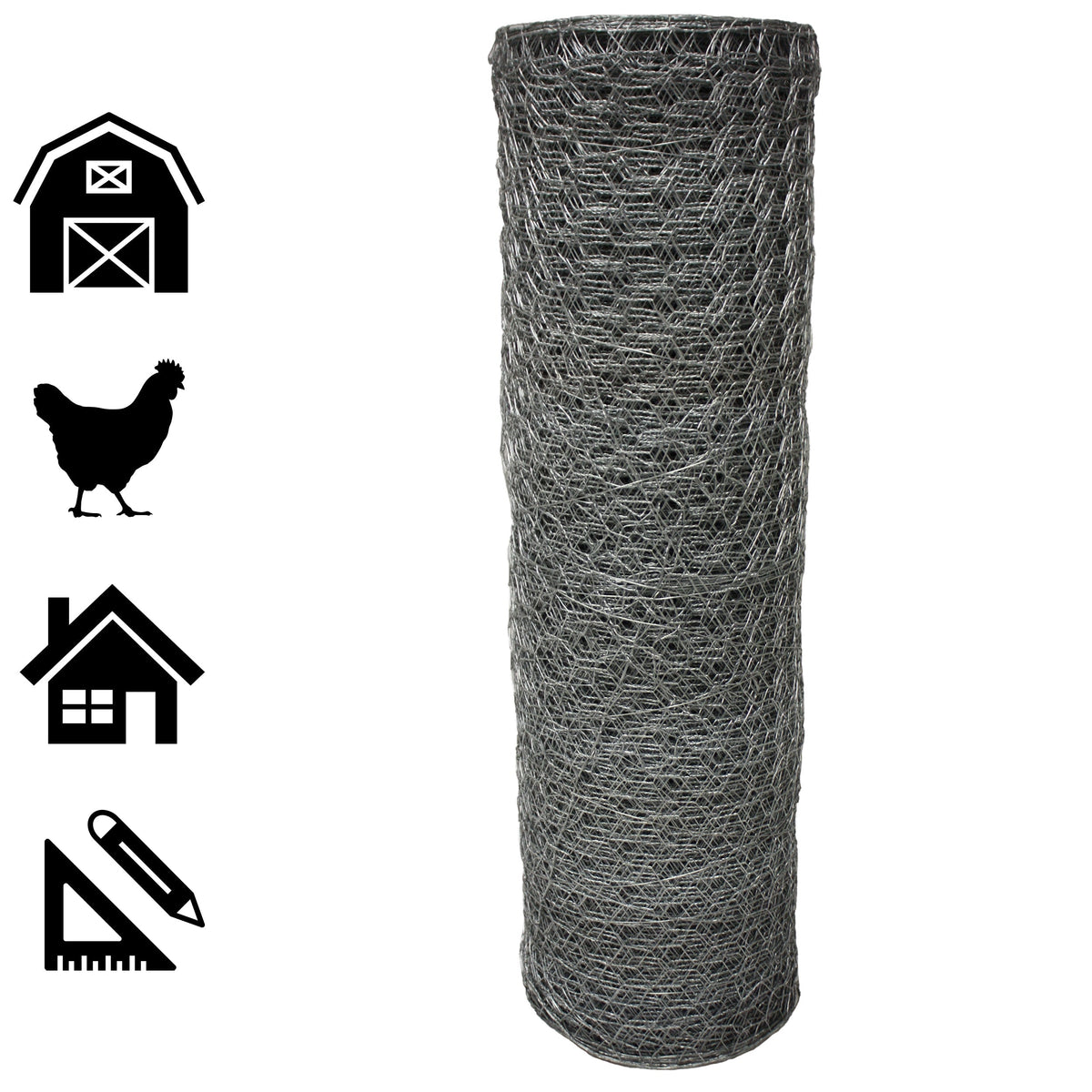 Acorn International 5-ft 20-Gauge Silver Galvanized Steel Chicken Wire Rolled Fencing with Mesh Size 2-in