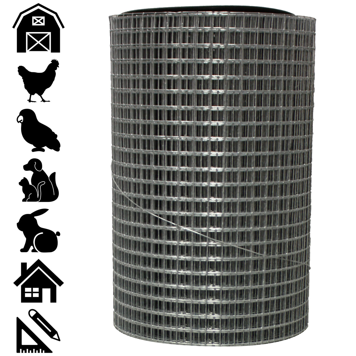 Acorn International 100-ft x 2-ft 19-Gauge Silver Galvanized Steel Hardware Cloth Rolled Fencing with Mesh Size 1/2-in x 1/2-in