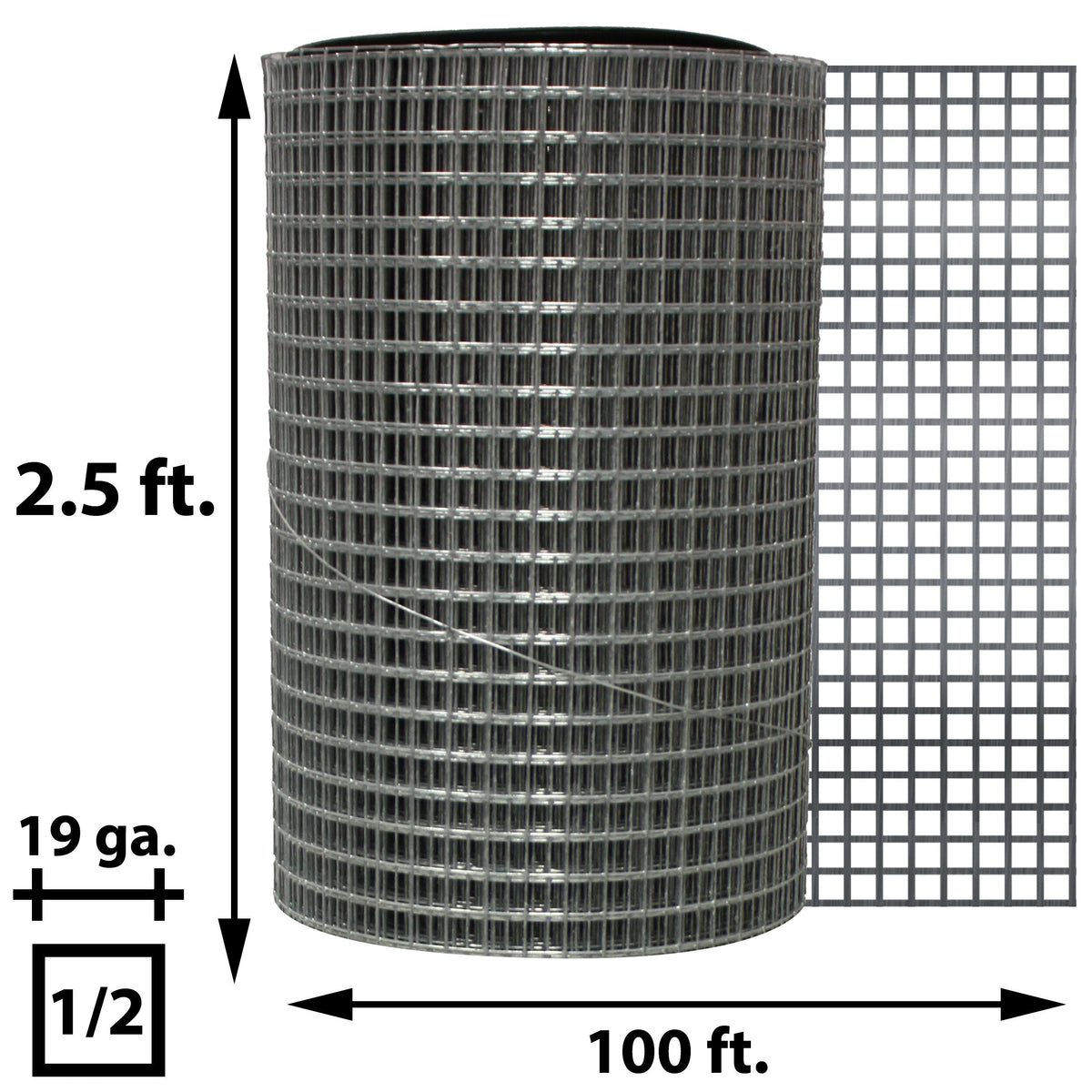 Acorn International 100-ft x 2-ft 19-Gauge Silver Galvanized Steel Hardware Cloth Rolled Fencing with Mesh Size 1/2-in x 1/2-in