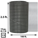Acorn International 100-ft x 2-ft 19-Gauge Silver Galvanized Steel Hardware Cloth Rolled Fencing with Mesh Size 1/2-in x 1/2-in