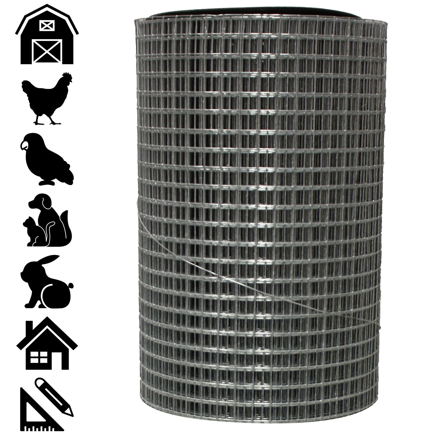 Acorn International Silver Galvanized Steel Hardware Cloth - 100ft x 2ft, 23 Gauge, 1/4-in Mesh