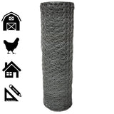 Acorn International 6-ft 20-Gauge Silver Galvanized Steel Chicken Wire Rolled Fencing with Mesh Size 1-in