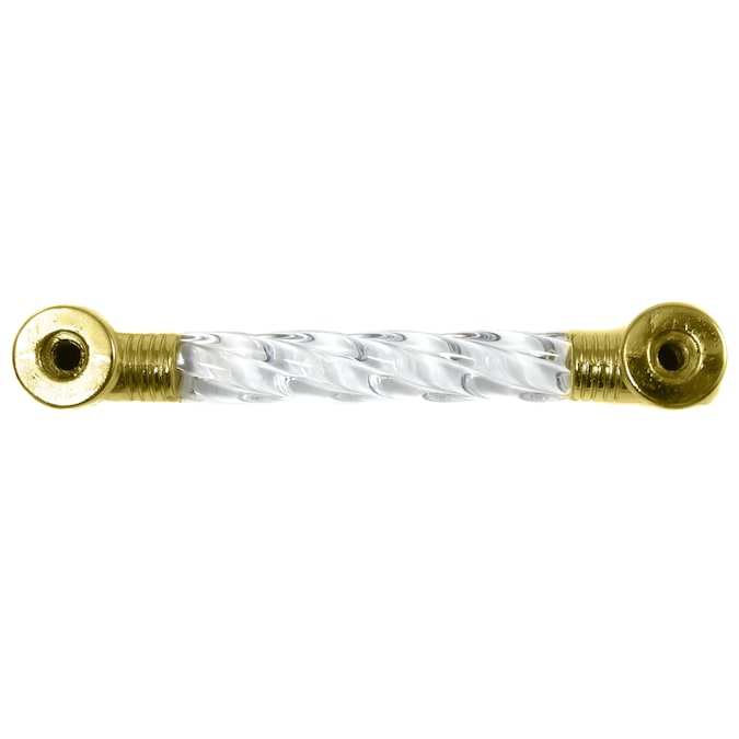 Laurey Kristal 3-in (76mm) Center to Center Polished Brass Cylindrical Handle Drawer Pull