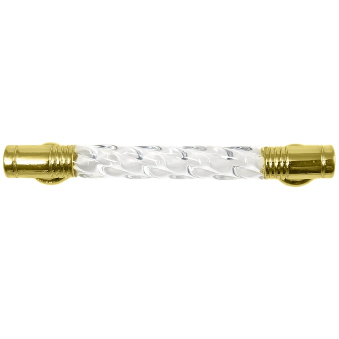 Laurey Kristal 3-in (76mm) Center to Center Polished Brass Cylindrical Handle Drawer Pull