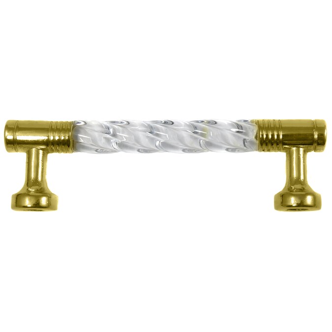 Laurey Kristal 3-in (76mm) Center to Center Polished Brass Cylindrical Handle Drawer Pull