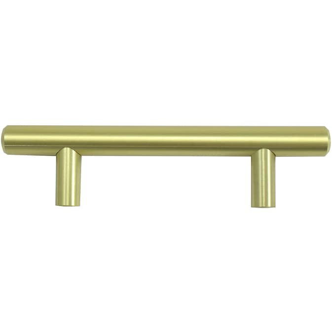 Laurey Melrose 4-in (102mm) Center to Center Satin Brass Cylindrical Bar Drawer Pull