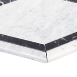 Satori 8-in x 8-in Polished Natural Marble Hexagon Floor and Wall Tile, Bianco Carrara White/Nero Marquina (4.8-sq ft/Carton)