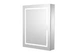 Croydex 20-in x 26-in Lighted LED Fog Free Surface/Recessed Mount Silver Mirrored Soft Close Medicine Cabinet with Outlet