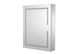 Croydex 20-in x 26-in Lighted LED Fog Free Surface/Recessed Mount Silver Mirrored Soft Close Medicine Cabinet with Outlet