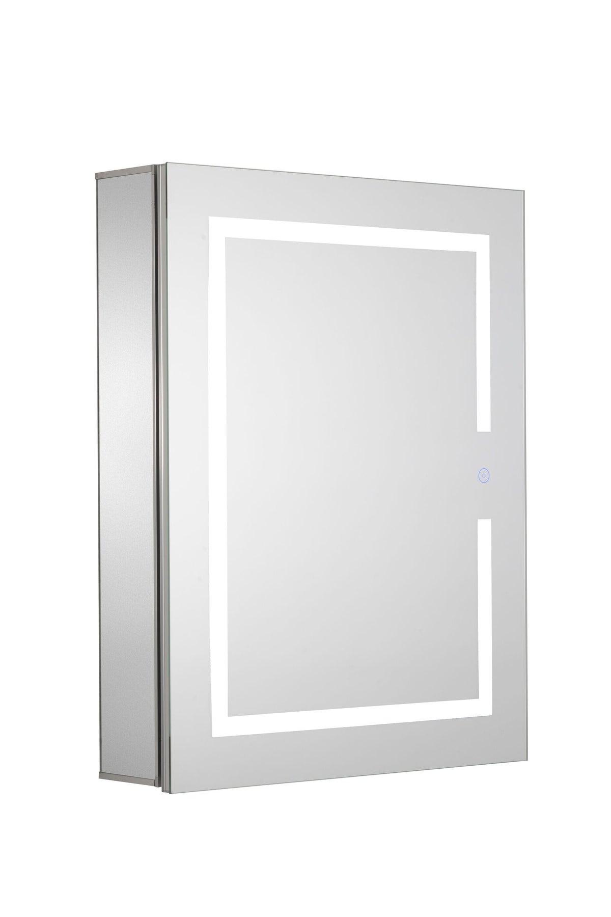 Croydex 20-in x 26-in Lighted LED Fog Free Surface/Recessed Mount Silver Mirrored Soft Close Medicine Cabinet with Outlet