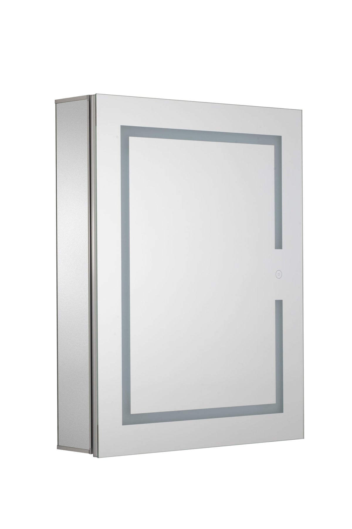 Croydex 20-in x 26-in Lighted LED Fog Free Surface/Recessed Mount Silver Mirrored Soft Close Medicine Cabinet with Outlet