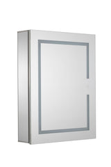 Croydex 20-in x 26-in Lighted LED Fog Free Surface/Recessed Mount Silver Mirrored Soft Close Medicine Cabinet with Outlet