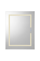 Croydex 20-in x 26-in Lighted LED Fog Free Surface/Recessed Mount Silver Mirrored Soft Close Medicine Cabinet with Outlet