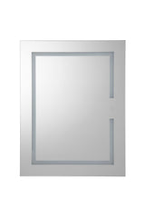 Croydex 20-in x 26-in Lighted LED Fog Free Surface/Recessed Mount Silver Mirrored Soft Close Medicine Cabinet with Outlet