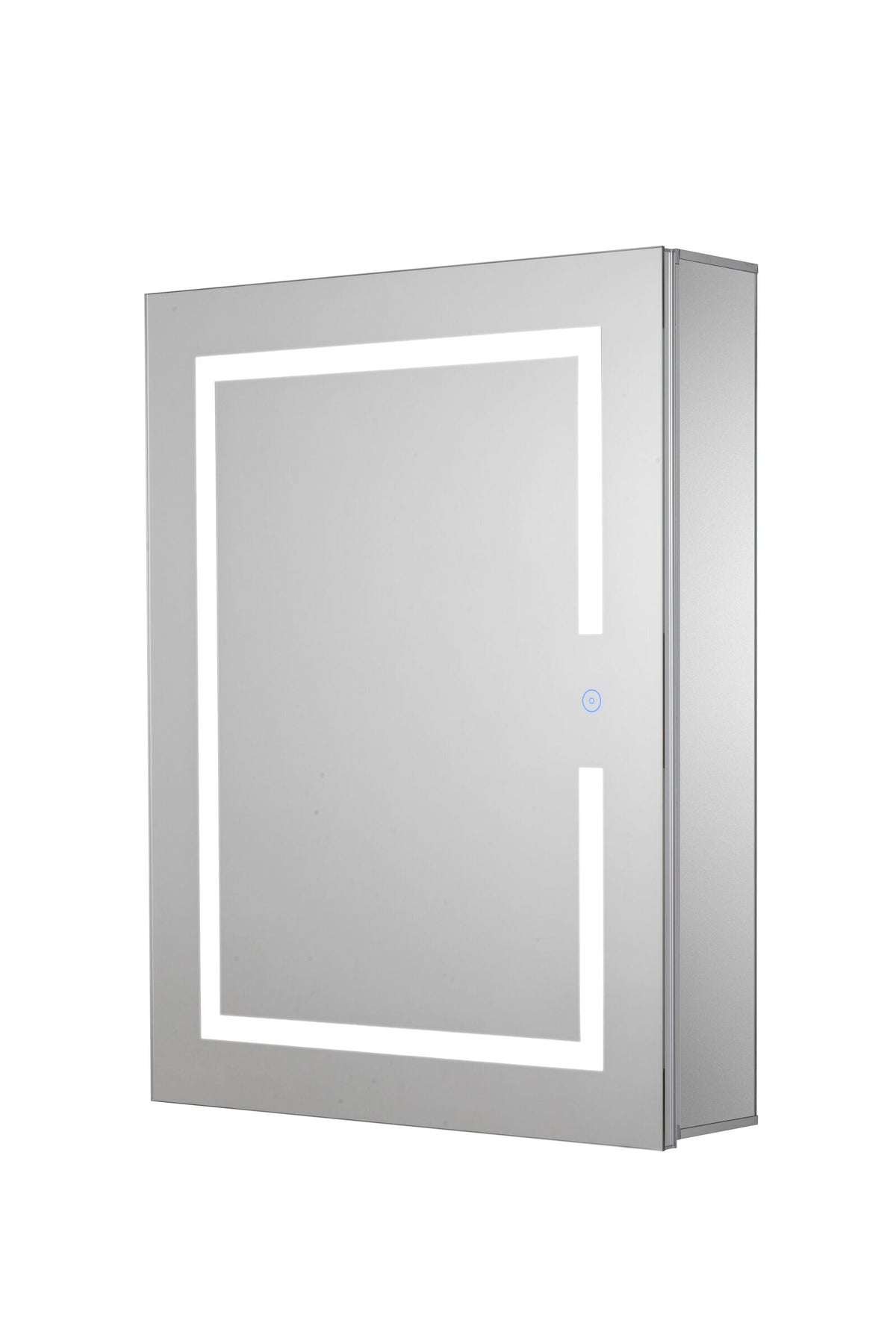 Croydex 24-in x 30-in Lighted LED Fog Free Surface/Recessed Mount Silver Mirrored Soft Close Medicine Cabinet with Outlet