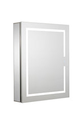 Croydex 24-in x 30-in Lighted LED Fog Free Surface/Recessed Mount Silver Mirrored Soft Close Medicine Cabinet with Outlet