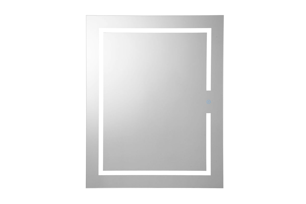 Croydex 24-in x 30-in Lighted LED Fog Free Surface/Recessed Mount Silver Mirrored Soft Close Medicine Cabinet with Outlet