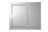 Croydex 30-in x 26-in Lighted LED Fog Free Surface/Recessed Mount Silver Mirrored Soft Close Medicine Cabinet with Outlet