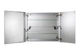 Croydex 30-in x 26-in Lighted LED Fog Free Surface/Recessed Mount Silver Mirrored Soft Close Medicine Cabinet with Outlet