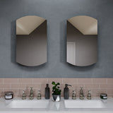 Croydex 16-in x 26-in Surface/Recessed Mount Silver Mirrored Arched Medicine Cabinet