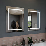 Croydex 20-in x 26-in Lighted LED Fog Free Surface/Recessed Mount Silver Mirrored Soft Close Medicine Cabinet with Outlet