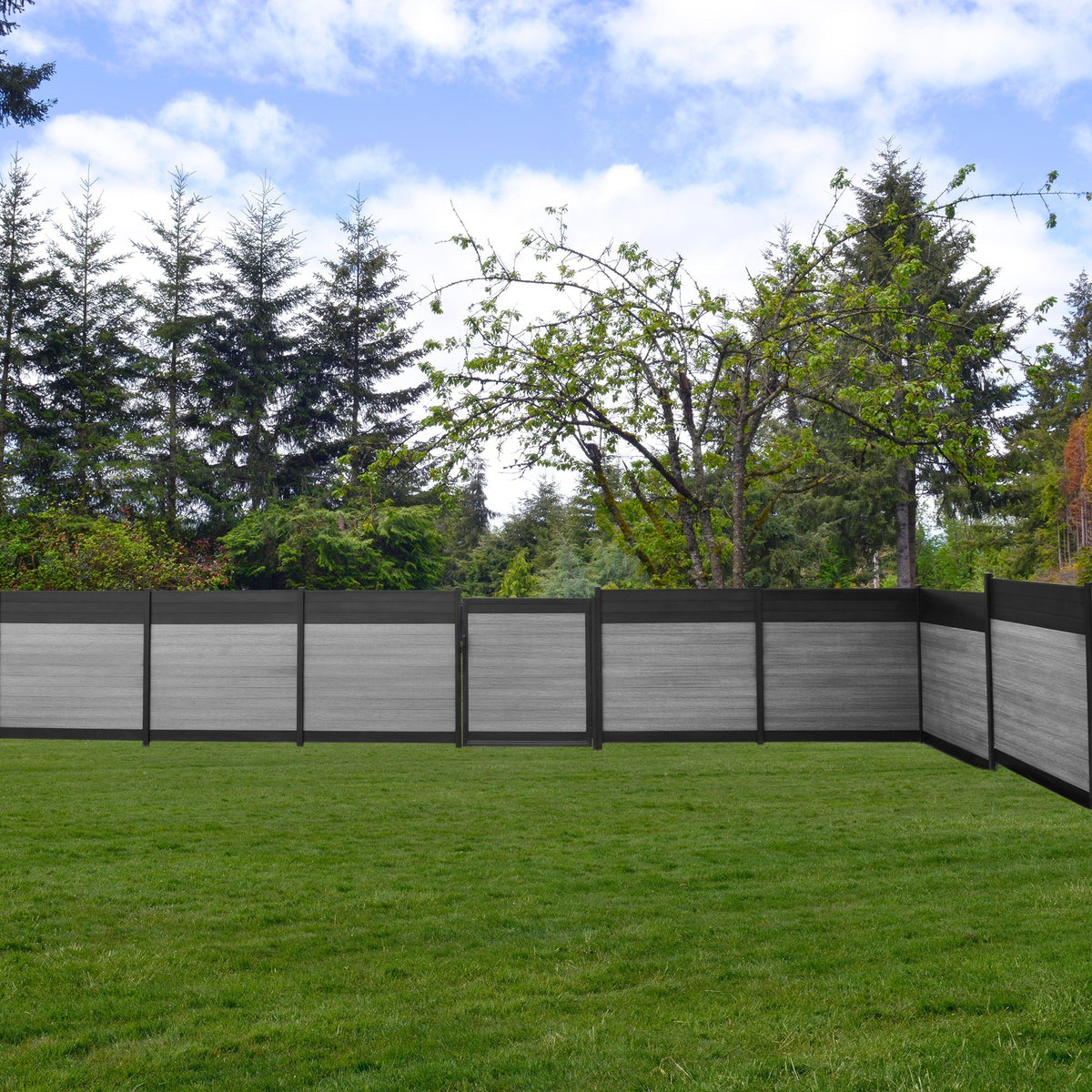 Infinity Euro 6-ft H x 6-ft W Oxford Grey Privacy Composite Fence Panel