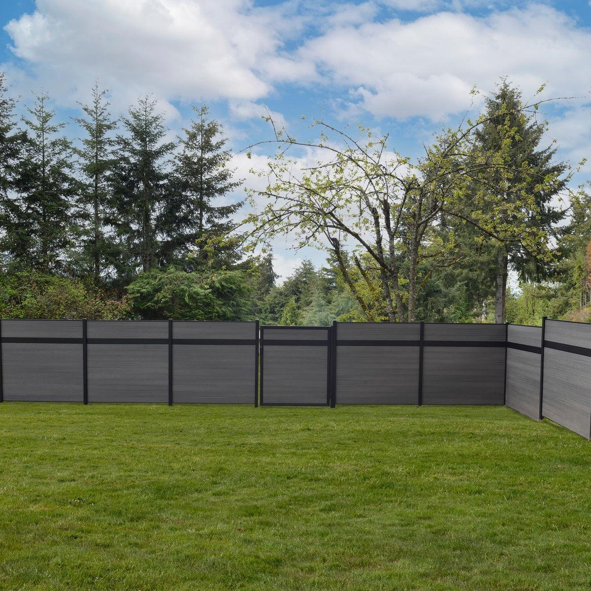 Infinity Euro 6-ft H x 4-ft W Oxford Grey Composite Fence Gate