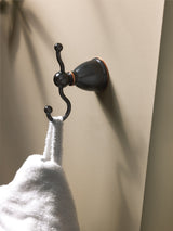 Moen Caldwell Double Hook Mediterranean Bronze Towel Hook, Wall-Mount