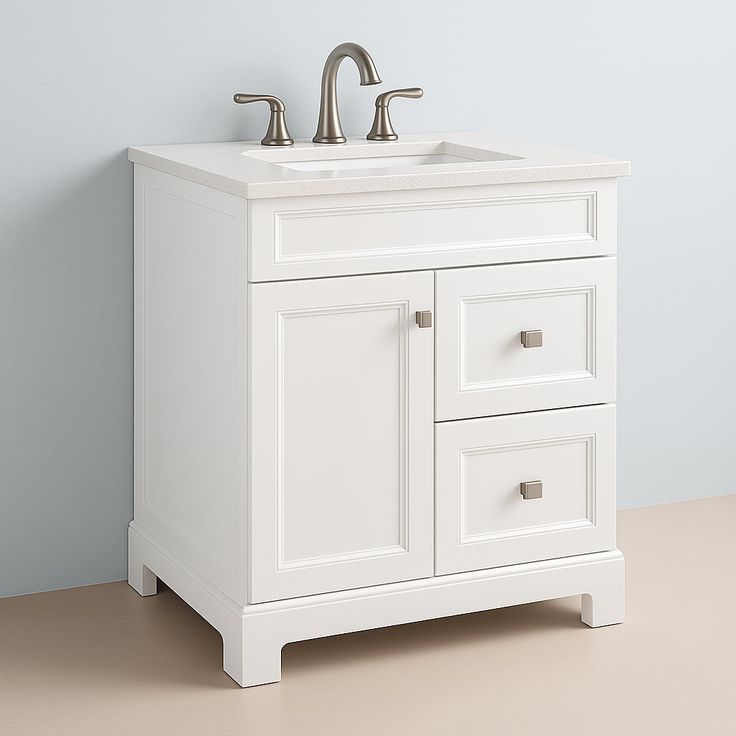 Home Decorators Collection Sedgewood 36.5 in. Bathroom Vanity in White with Arctic Solid Surface Top