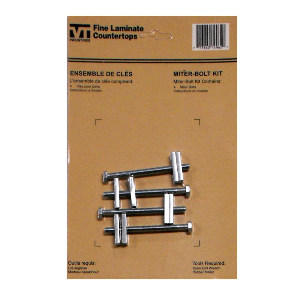 VT Dimensions Silver Laminate Countertop Miter Bolt Kit