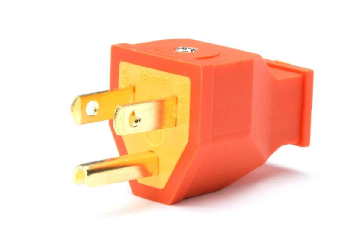 Project Source 15-Amp 125-Volt Orange 3-Wire Grounding Straight Plug (NEMA 5-15P)