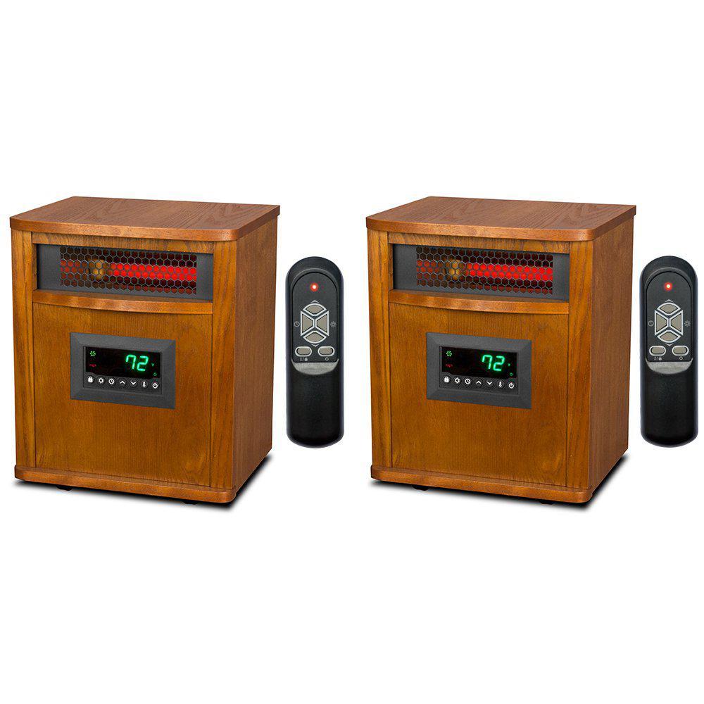 1800 sq. ft. 1500-Watt 2-Lifesmart 6-Element Portable Infrared Quartz Electric Space Heaters - Super Arbor