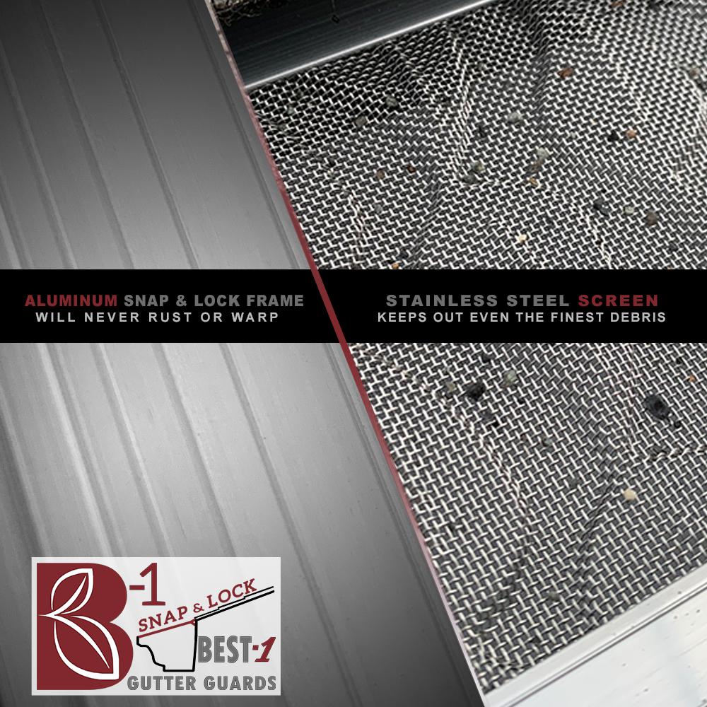 3 ft. L x 6 in. W No Drilling Snap & Lock Aluminum Gutter Guard with Stainless Steel Micro Mesh (25-Piece Equals 75 ft.)
