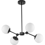 Progress Lighting Haas 4-Light Matte Black Mid-century Chandelier