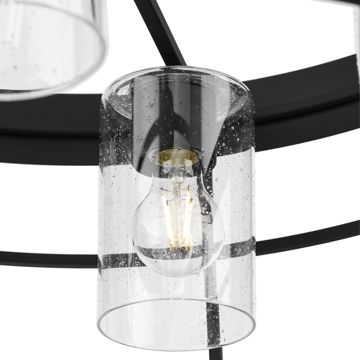 Progress Lighting Burgess 4-Light Matte Black Craftsman Chandelier
