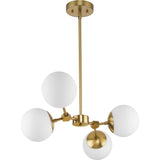 Progress Lighting Haas 4-Light Brushed Bronze Mid-century Chandelier