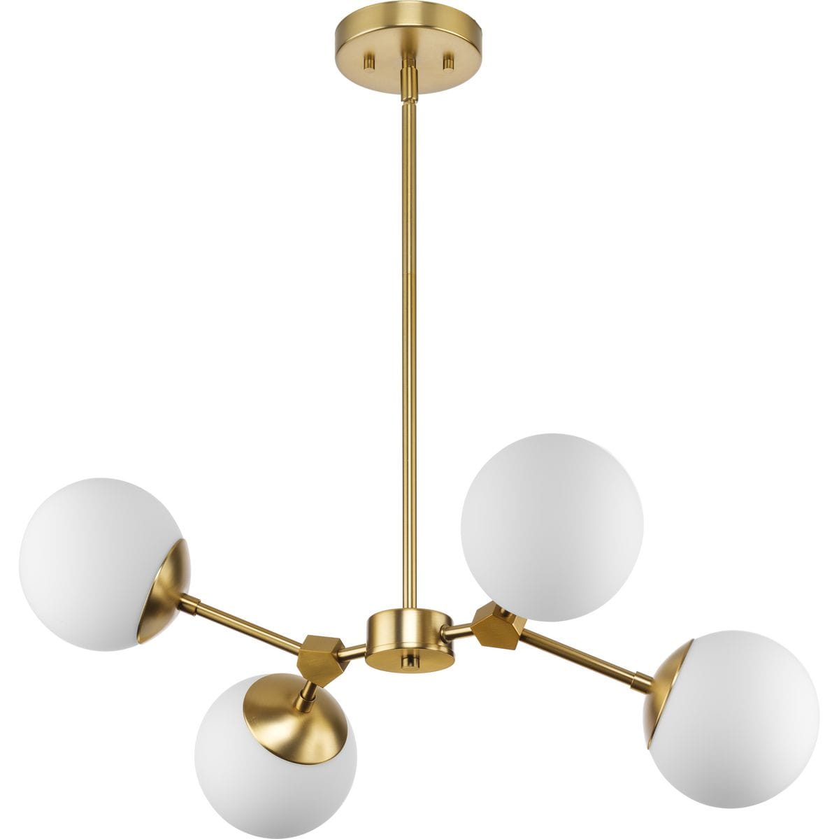 Progress Lighting Haas 4-Light Brushed Bronze Mid-century Chandelier