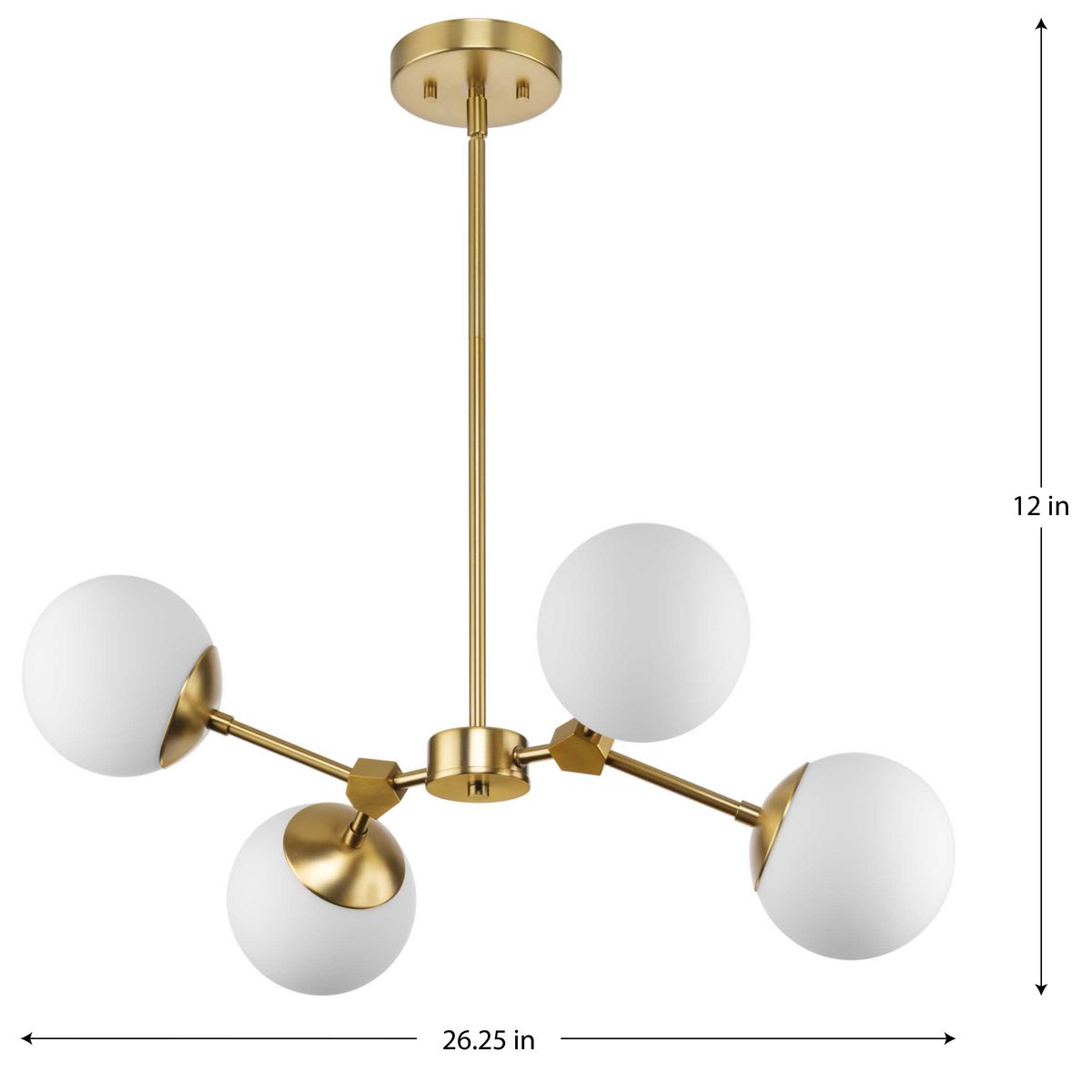 Progress Lighting Haas 4-Light Brushed Bronze Mid-century Chandelier