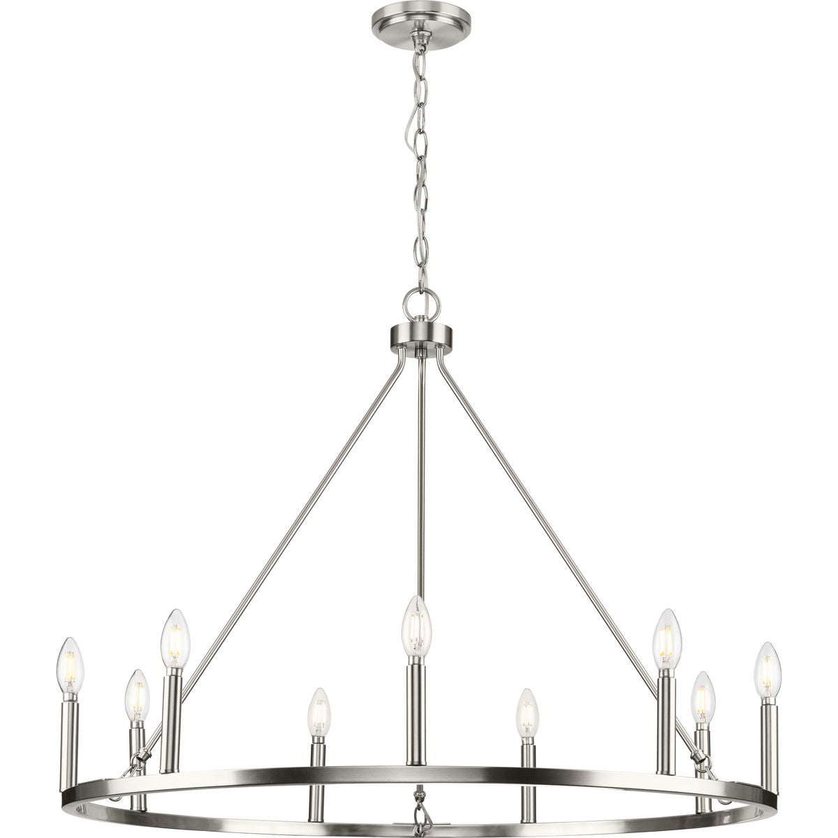 Progress Lighting Gilliam 9-Light Brushed Nickel Farmhouse Chandelier