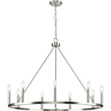 Progress Lighting Gilliam 9-Light Brushed Nickel Farmhouse Chandelier