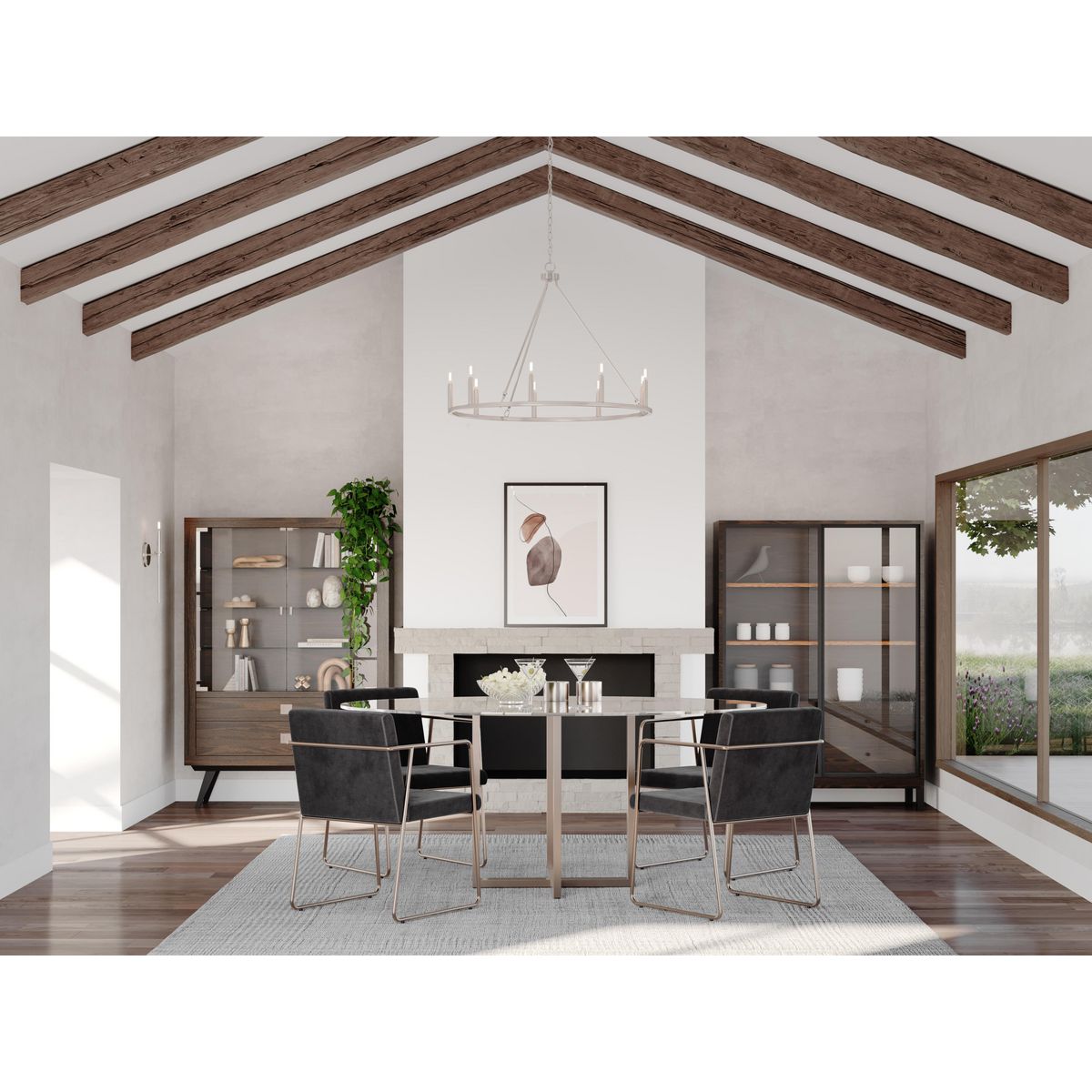 Progress Lighting Gilliam 9-Light Brushed Nickel Farmhouse Chandelier