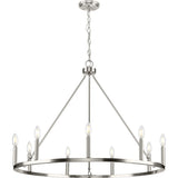 Progress Lighting Gilliam 9-Light Brushed Nickel Farmhouse Chandelier