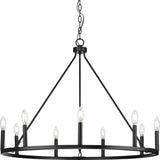 Progress Lighting Gilliam 9-Light Matte Black Farmhouse Chandelier