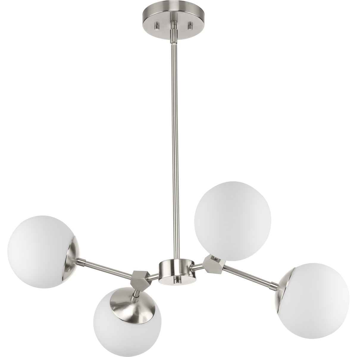 Progress Lighting Haas 4-Light Brushed Nickel Mid-century Chandelier