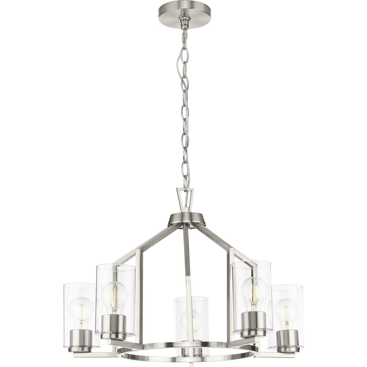 Progress Lighting Goodwin 5-Light Brushed Nickel Farmhouse Chandelier